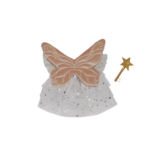 white and gold fairy costume for doll