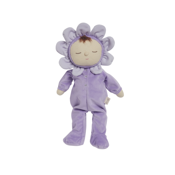 Charming Pickle Lavender Dozy Dinkums plush flower doll by Olli Ella. Ideal for imaginative play and comfort, crafted from durable, child-friendly fabrics.