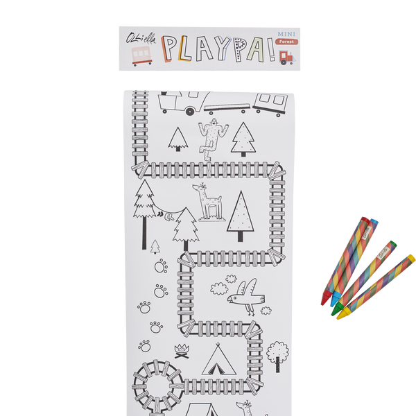 Playpa Paper Mini in forest theme, featuring fun and engaging forest designs for kids to color and decorate. Ideal for creative play, kids' activity paper roll.