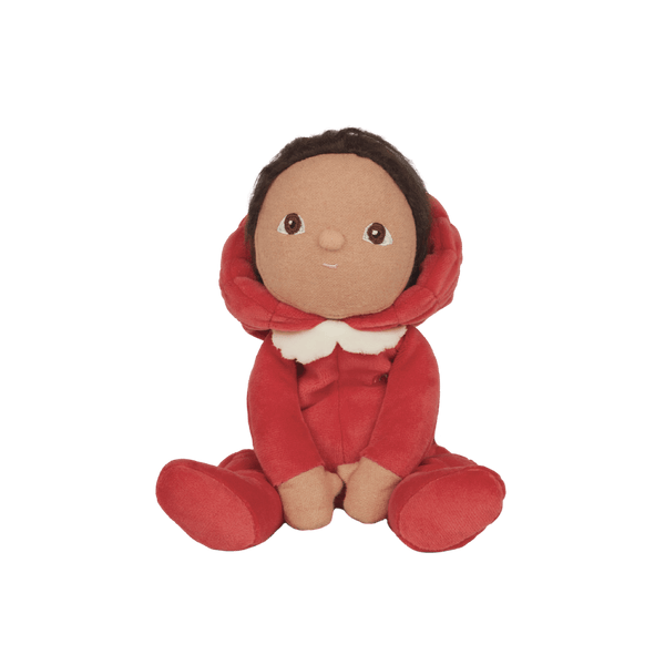 Marley Mushroom, the charming limited-edition collectable mushroom plush toy. A posable plush doll with gentle weighting inside, dressed in a soft, non-removable velvet onesie. Collect all Happy Harvest friends.