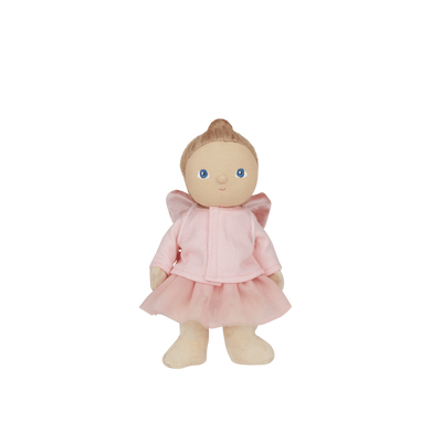 Standing toy doll in a pink outfit