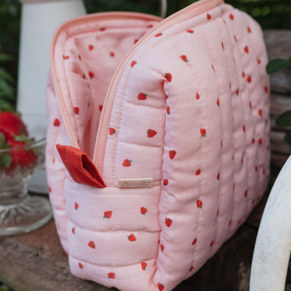 Quilted Toiletries Bag - Strawberry