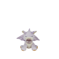 Plush toy with purple accents on a white background