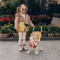 Olli Ella yellow Changing mat and bag for doll play. Play with our posable dinkum dolls and teddies for kids doll play.