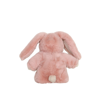 Pink plush bunny toy on a white background