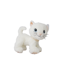 White plush cat toy on a white background