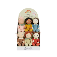 6 pack of fruit themed palm-sized plush dolls. Collectable set of fruit inspired plush toys.