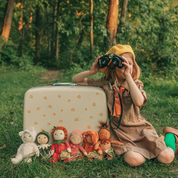 An adorable poinsettia plush doll from the Dinky Dinkums Forest Friends collection, perfect for snuggling and imaginative play. Collectable, soft and cuddly woodland toy, ideal bedtime companion for toddlers.