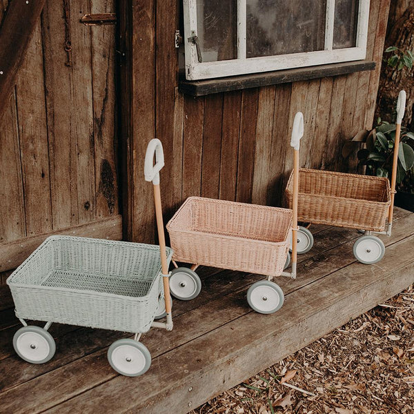 Rattan Wonder Wagon - Vintage Blue