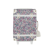 Stylish kids travel suitcase in Wildflower design. Perfect for kids' travel, featuring a durable, lightweight build and eco-friendly materials. Made from recycled plastic bottles.