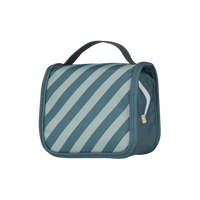 Stylish and practical kids blue striped toiletry bag for organized travel and storage. Lightweight and spacious, perfect for weekend getaways or daily use.