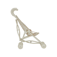 White baby stroller with rainbow pattern on a white background