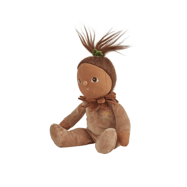 An adorable acorn plush doll from the Dinky Dinkums Forest Friends collection, perfect for snuggling and imaginative play. Collectable, soft and cuddly woodland toy, ideal bedtime companion for toddlers.