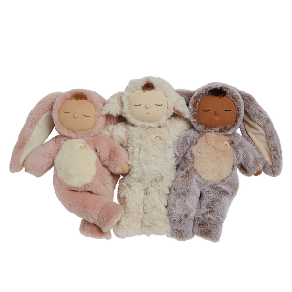 Super soft pink bunny plush doll, perfect from birth to all ages. This bunny soft toy is perfectly weighted and posable, making it the perfect addition to any toy collection.