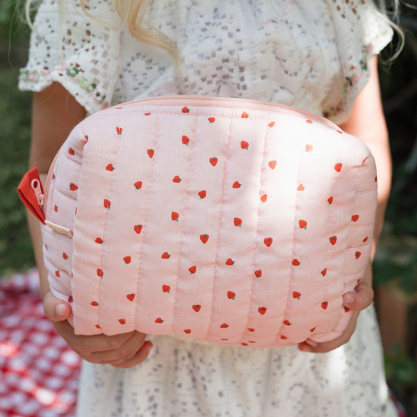 Quilted Toiletries Bag - Strawberry