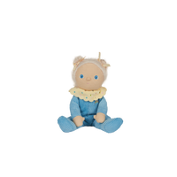 Limited-edition, palm sized, collectable corduroy kids plush toy. Bonnie Buttercream is a blue weighted plush toy in a velvet onsie, perfect for imaginative kids play.
