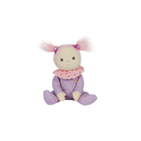 Clara Cupcake, our pink and purple corduroy mini plush toy. Collectable, Soft and cuddly, and snuggled in a non-removable velvet onesie, Clara Cupcake is a must have in your toy collection.