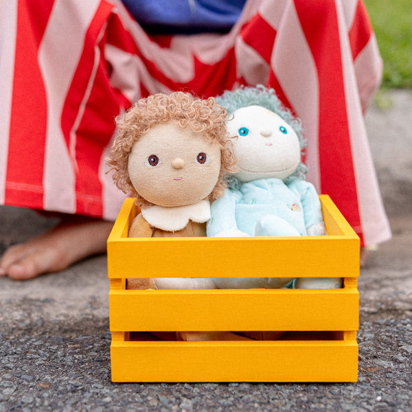 Limited-edition, palm sized, collectable kids plush toy. Darcy Donut is a chocolate donut weighted plush toy in a velvet onsie, perfect for imaginative kids play.