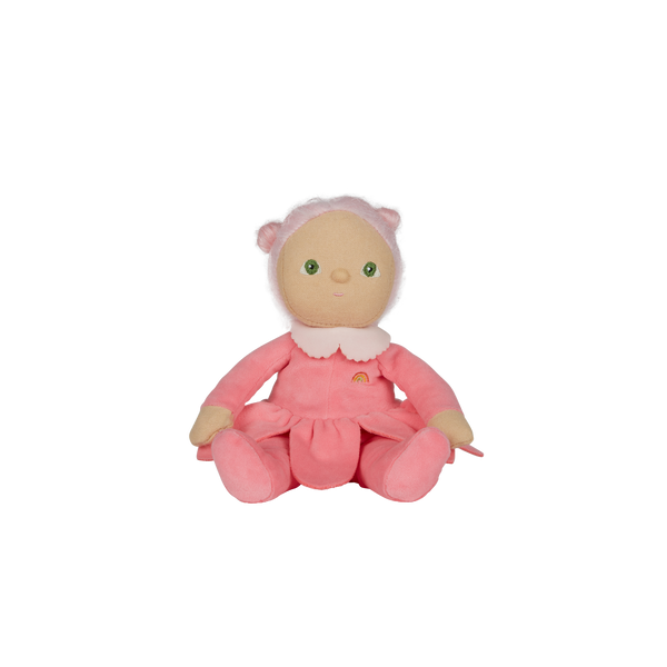 Olli Ella Blossom Buds Dinky Dinkum Lily pink flower doll sitting