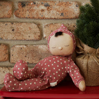 Olli Ella Christmas theme Dozy Dinkum with red print with christmas tree
