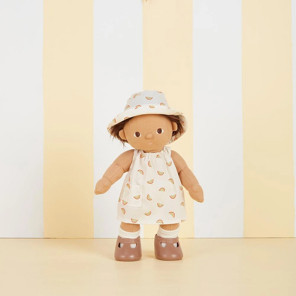 Dinkum Dolls Cotton Una Rainbow Dress Set - Ivory
