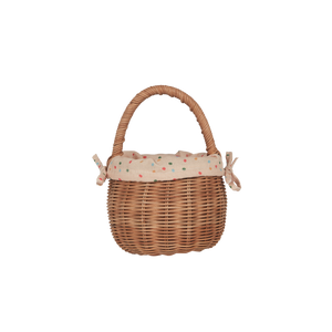 Rattan Berry Basket with Lining
