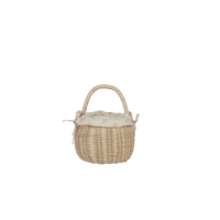 Rattan Berry Basket with Lining - Pansy