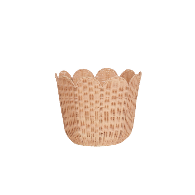 Rattan Tulip Basket - Seashell Pink