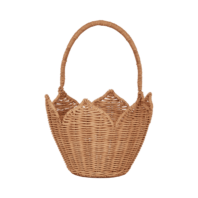 Rattan Poinsettia Carry Basket - Natural