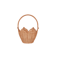 Rattan Poinsettia Carry Basket - Natural