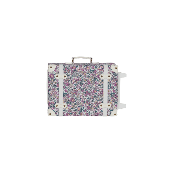 Stylish kids travel suitcase in Wildflower design. Perfect for kids' travel, featuring a durable, lightweight build and eco-friendly materials. Made from recycled plastic bottles.