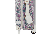 Charming Wildflower kids travel suitcase by Olli Ella. Ideal for children's travel, with a spacious interior and playful floral pattern. Constructed from recycled plastic bottles