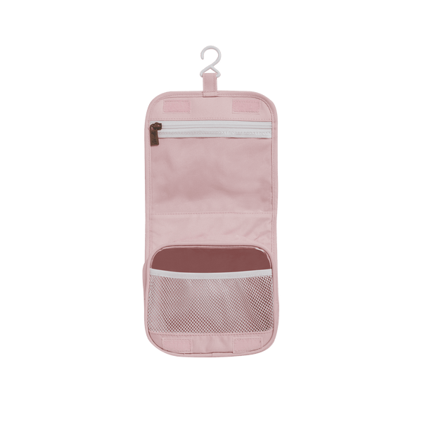 Compact, durable kids pink toiletry bag by Olli Ella. Perfect for toiletries and travel essentials. Ideal for organized packing, made from eco-friendly materials.