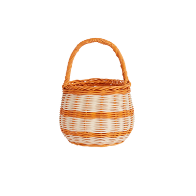 Olli Ella Halloween Berry Basket with orange stripe