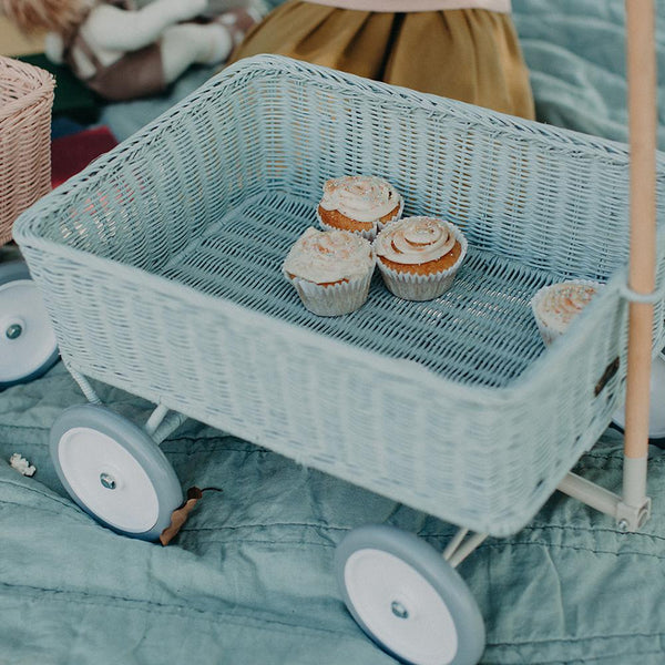 Rattan Wonder Wagon - Vintage Blue