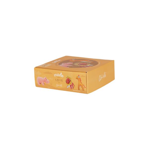 Palm-sized felted safari animal toys. These 3 african animal toys make wonderful prompts for hours of imaginative play. Lion toy, Hippo toy and Giraffe toy.