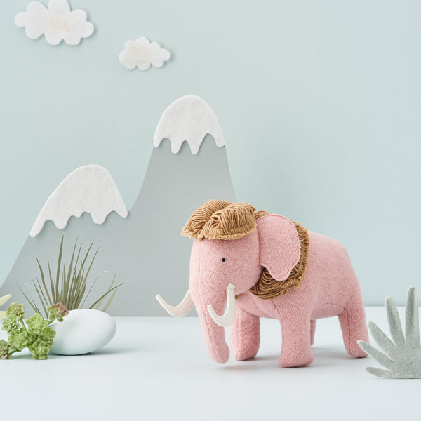 Set of plush felted extinct animal toys for kids. Mammoth, Dodo and Saber Tooth Tiger toys for kids.