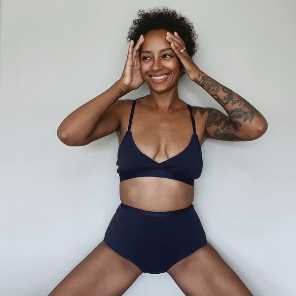 Tutti Organic Cotton Bralette - Navy Ink