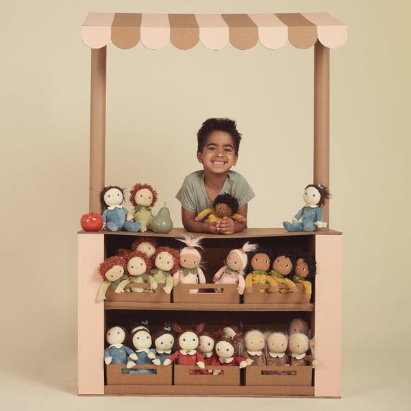 A limited-edition palm-sized plush toy, perfectly weighted in all the right places, and outfitted in a snuggly plush velvety pineapple suit.