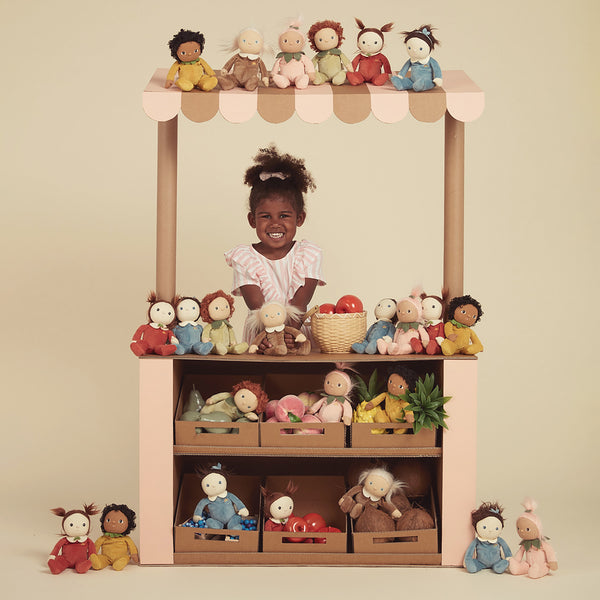 Collectable palm-sized plush toy for kids. Pear themed plush doll, perfectly weighted for play.