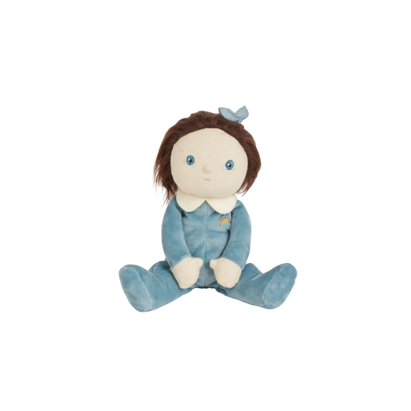 A limited-edition palm-sized plush toy, perfectly weighted in all the right places, and outfitted in a snuggly plush velvety blueberry suit.